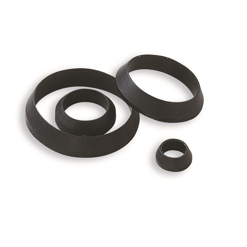 1 Pz. - Guarnizione conica PVC nero morbido per raccordi sifone da 1''