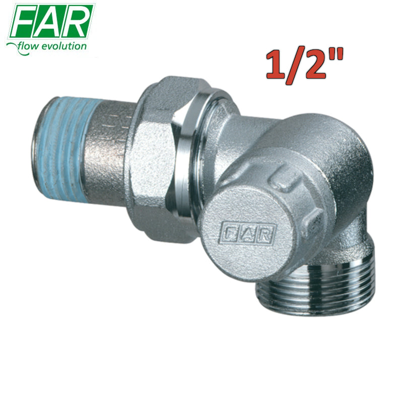 1116 - Detentore 1/2'' ad angolo doppia squadra SX attacco rame - FAR