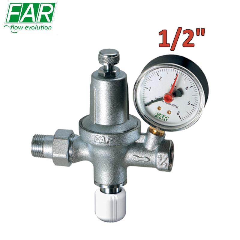 2110 - Gruppo di riempimento 1/2'' automatico cromato completo di manometro Ø63 mm - FAR