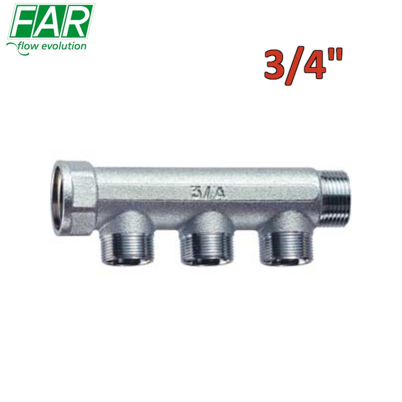 3350 - Collettore 3/4'' M-F 3 vie componibile interasse 36 mm - FAR