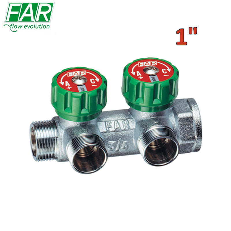 3825 - collettore 1'' a 2 vie multifar con rubinetti d'arresto - FAR