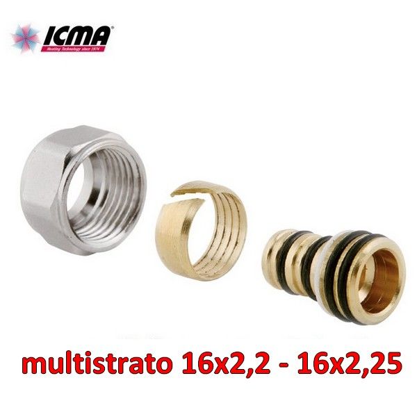Adattatore raccordo valvola ICMA per tubo multistrato Ø 16x2,2 - 16x2,25 mm