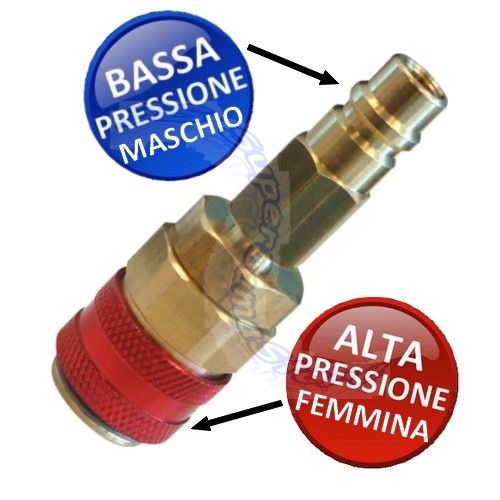 Adattatore riduzione passaggio attacco bassa/alta pressione