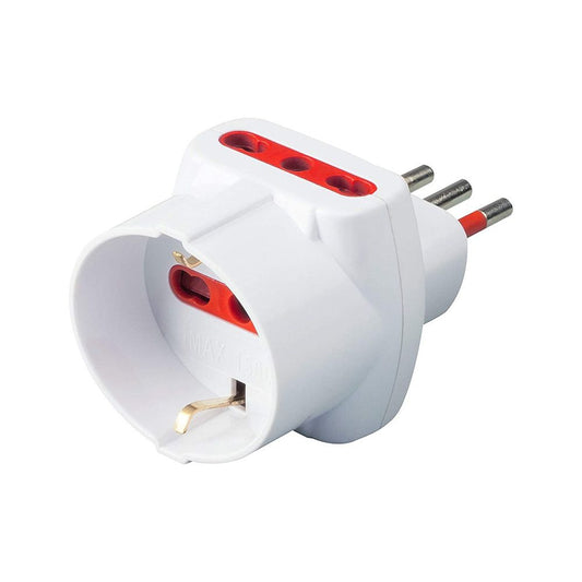 Adattatore Schuko - presa S17 tripla - 2 bipasso + schuko