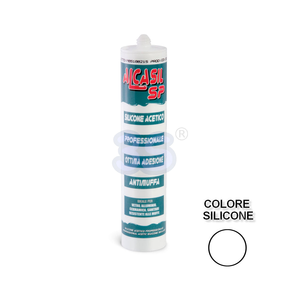 ALCASIL SP - Sigillante siliconico silicone bianco acetico universale per applicazioni professionali
