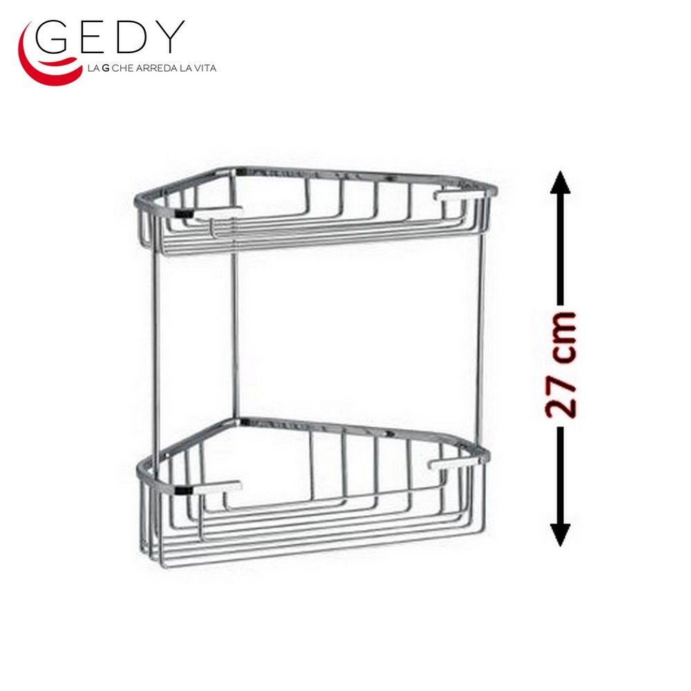 Angolare per doccia 2 ripiani H 27 cm - GEDY 2481
