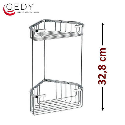 Shower corner unit with 2 shelves, H 32.8 cm - GEDY 2482