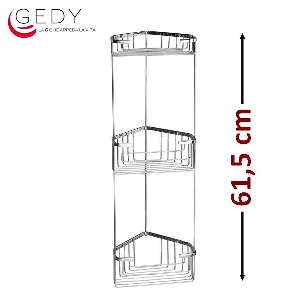 Angolare per doccia 3 ripiani acciaio inox - GEDY 2484