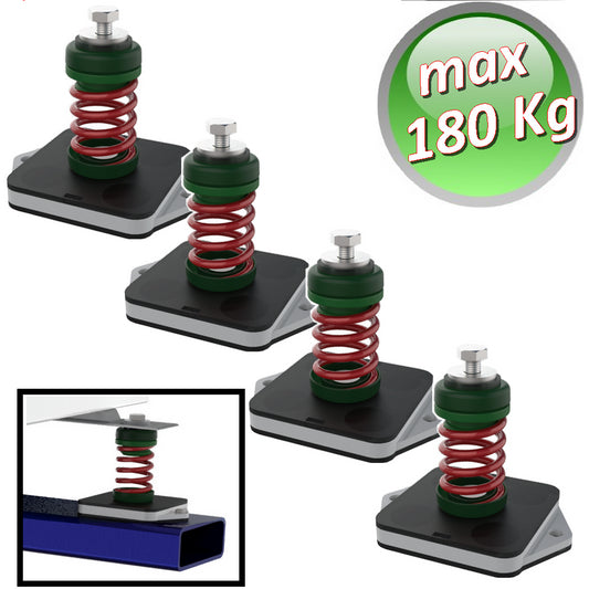 Megol anti-vibration spring with maximum load capacity 180 kg. Green colour - 4 pieces