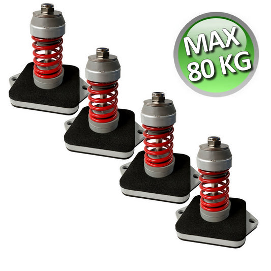 Megol anti-vibration spring with maximum load capacity of 80 kg. Grey colour - 4 pieces