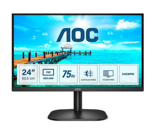 AOC B2 24B2XHM2 PC Monitor 60.5 cm (23.8") 1920 x 1080 pixels Full HD LCD Black