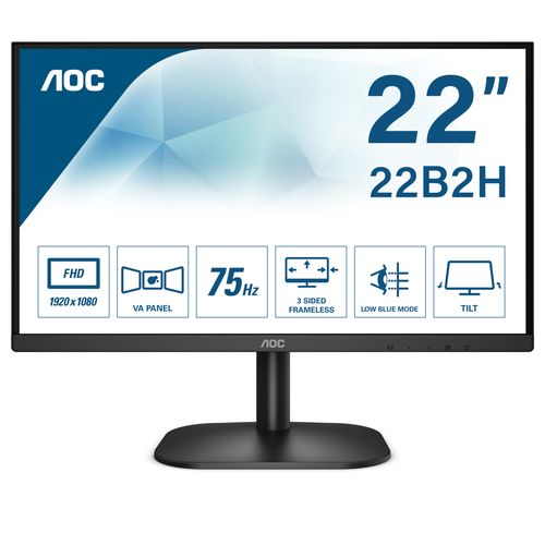 AOC MONITOR 21.5 LED VA 16:9 FHD 4MS 200 CDM, VGA/HDMI