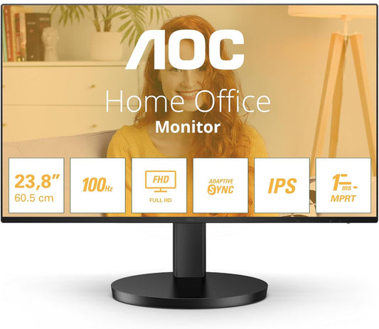 AOC MONITOR 23.8 LED IPS FHD 16:9 1MS 250 CDM 100hz, VGA/HDMI, MULTIMEDIA