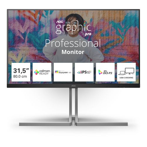 AOC MONITOR 31.5 IPS 16:9 4MS 400 CDM, USB-C, PIVOT, DP/2HDMI