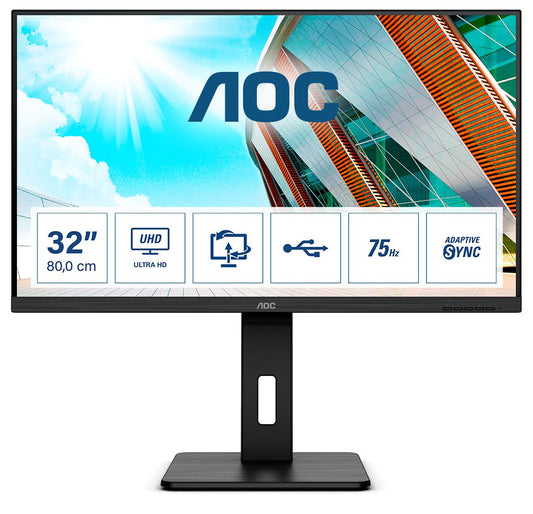 AOC MONITOR 31.5 LED VA UHD 16:9 4MS 350 CDM, PIVOT, DP/HDMI, MULTIMEDIA