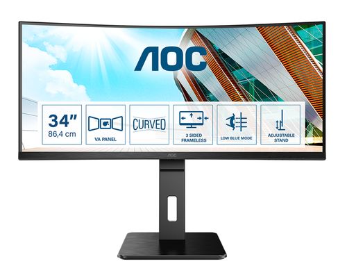 AOC CURVED MONITOR 34 LED VA 21:9 QHD 1MS 300 CDM, HDMI/DP, MULTIMEDIA