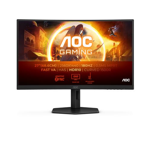 AOC GAMING MONITOR 27 LED VA QHD 1MS 300 CDM 180Hz, HEIGHT REG, DP/HDMI