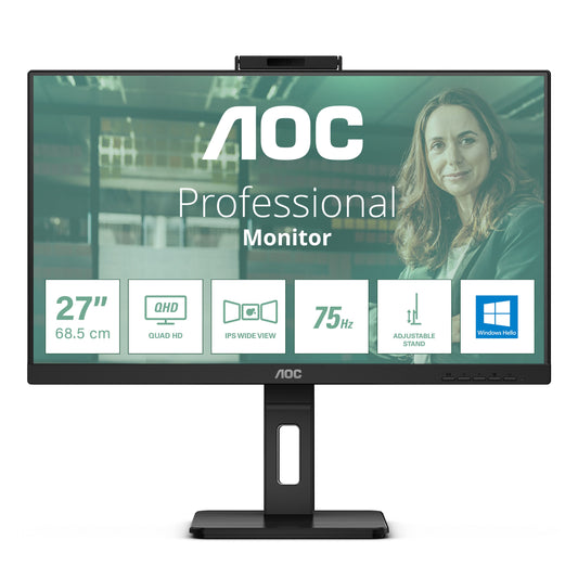 AOC Q27P3CW PC Monitor 68.6 cm (27") 2560 x 1440 pixels Quad HD LED Black