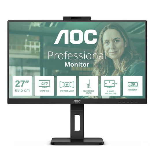 AOC Q27P3QW PC Monitor 68.6 cm (27") 2560 x 1440 pixels Quad HD Black