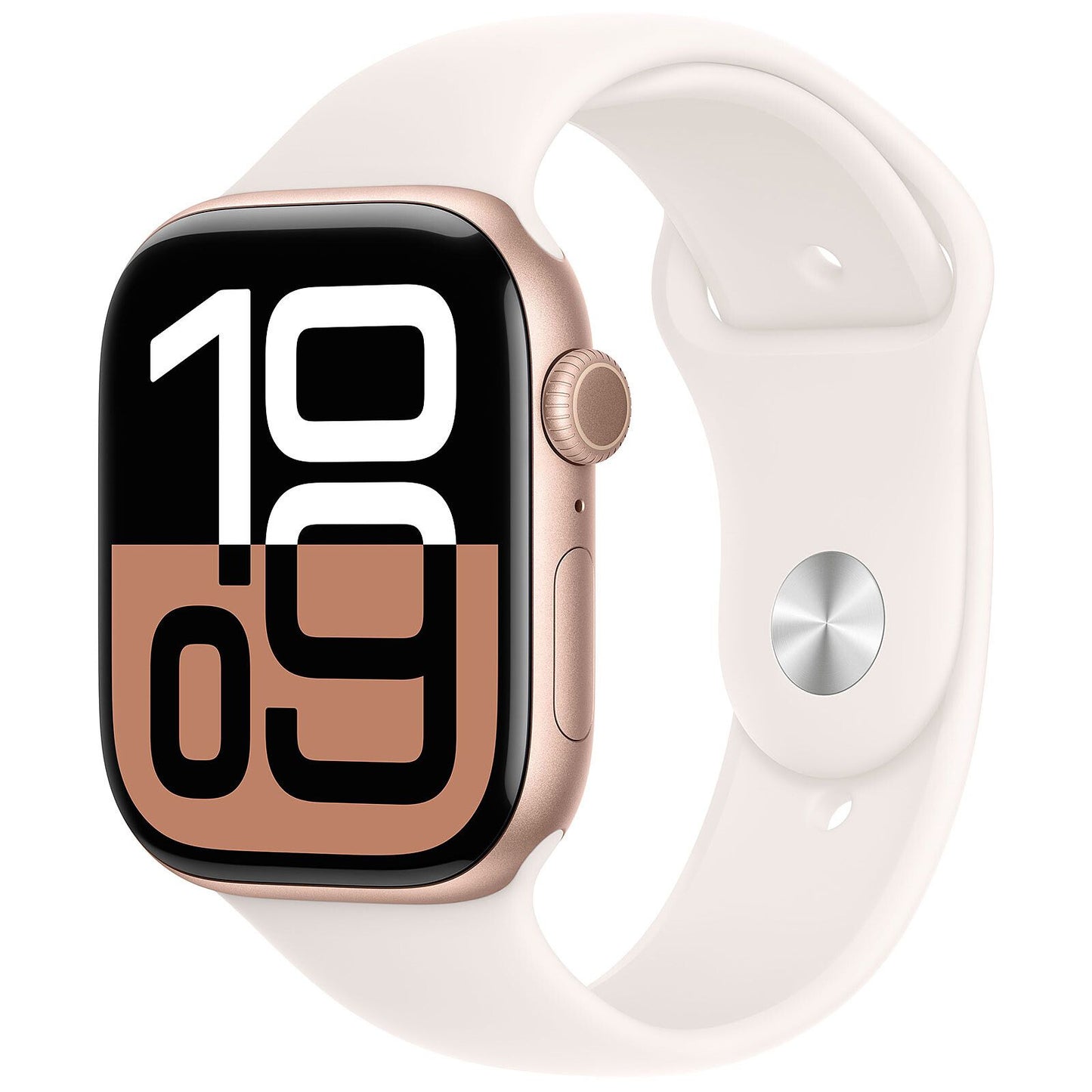 Apple Watch Series 10 GPS 46mm Rose Gold Aluminum Case with Blush Pink Sport Band - S/M