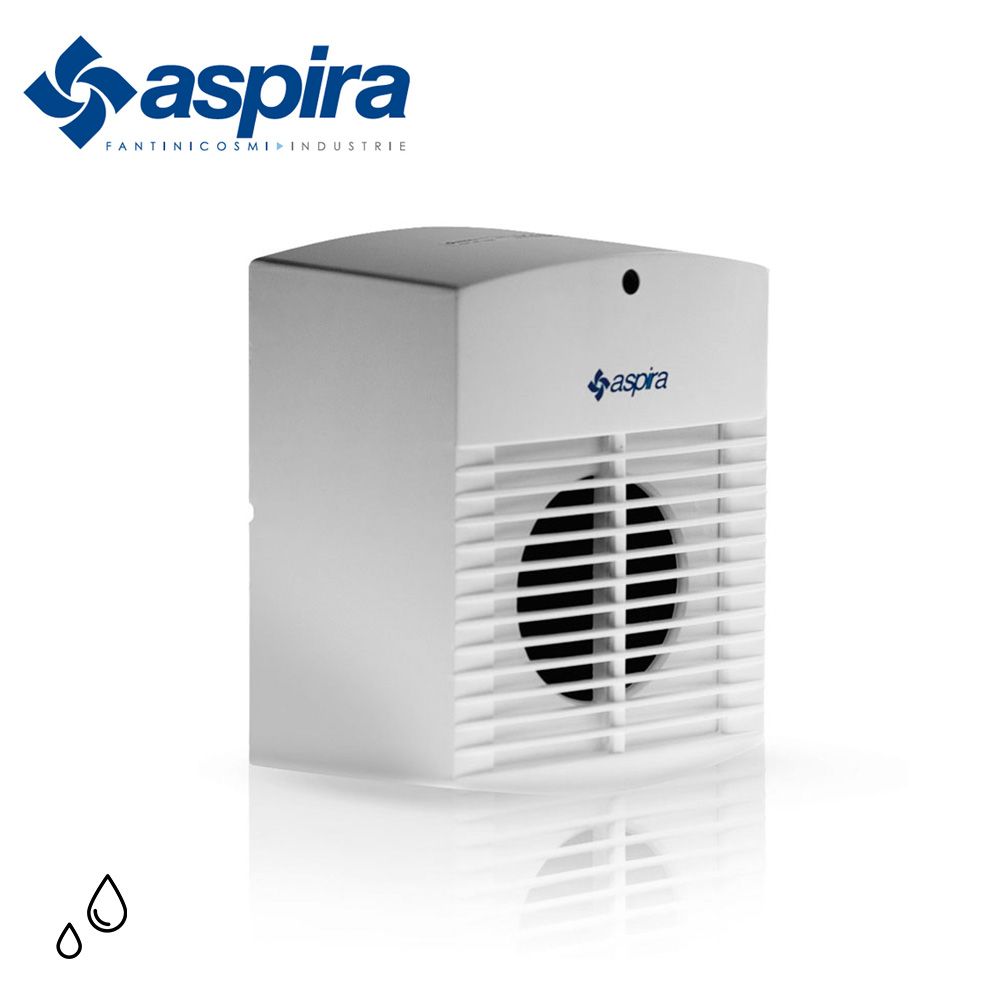 Aspiratore centrifugo AC 100HTT PLUS Aspira - con timer ed umidostato - per foro Ø 100 mm