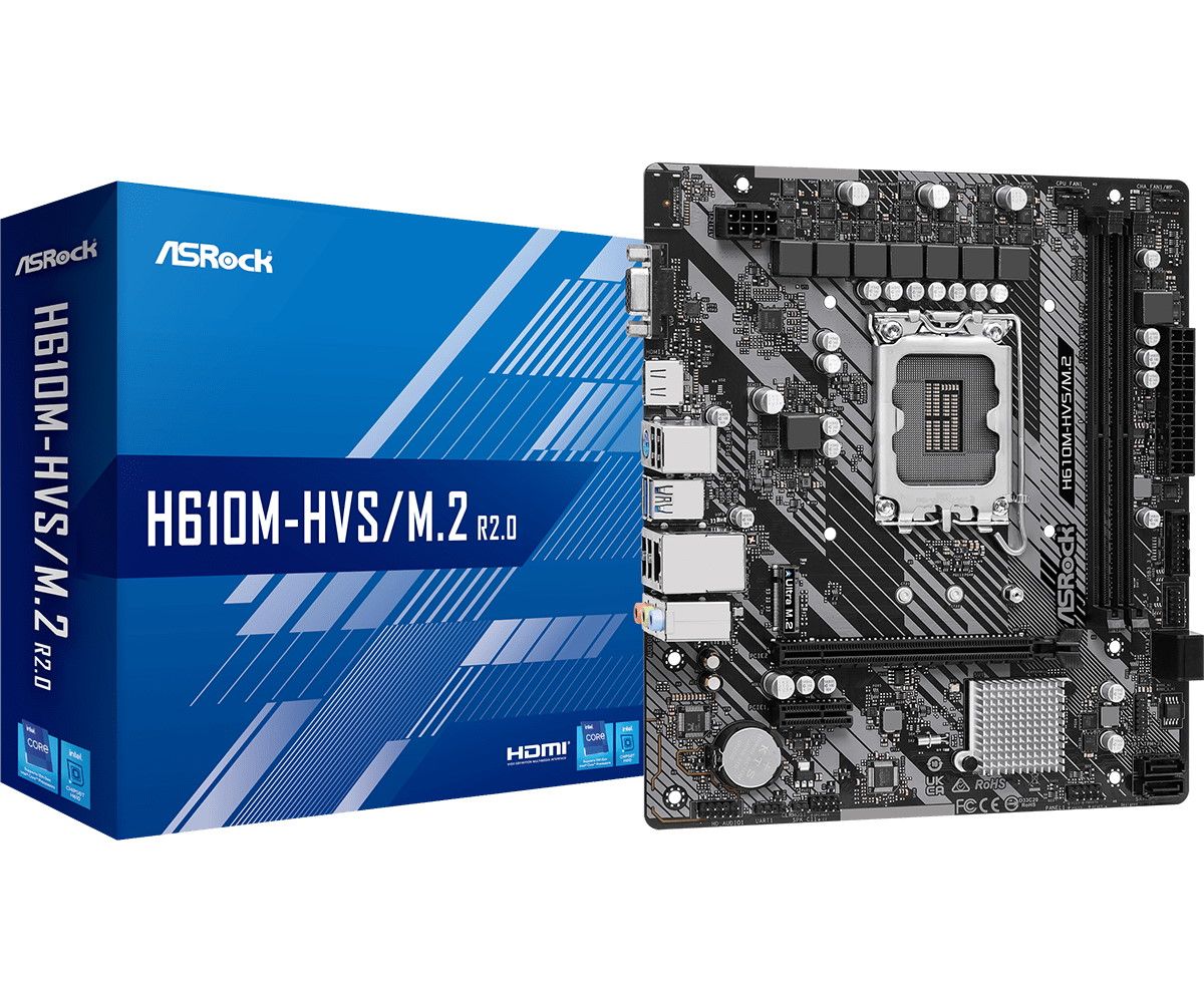 ASROCK MB H610, H610M-HVS/M.2 R2.0, LGA1700, mATX