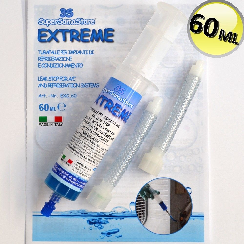 Autosigillante turafalle Extreme - cartuccia siringa da 60 ML + adattatori a tubo in plastica