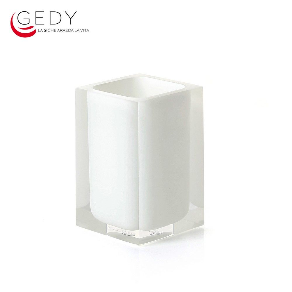 Bicchiere portaspazzolini RAINBOW color bianco