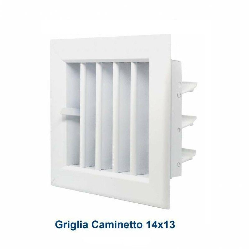 Air Vent 14x13cm White - Adjustable Fireplace Grill with Shutter