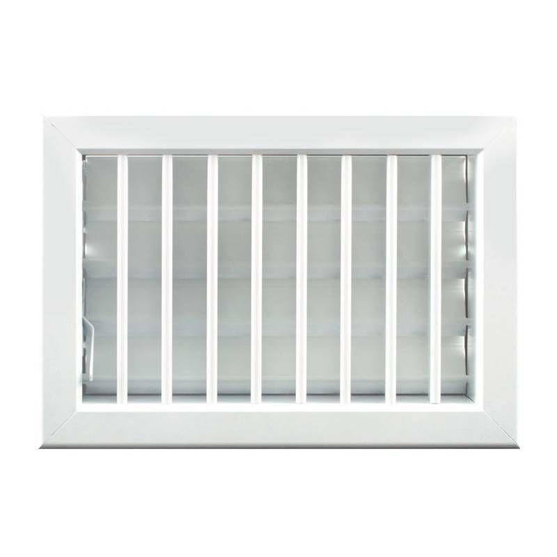 Air Vent 22x15 cm WHITE - Adjustable Fireplace Grill with Damper