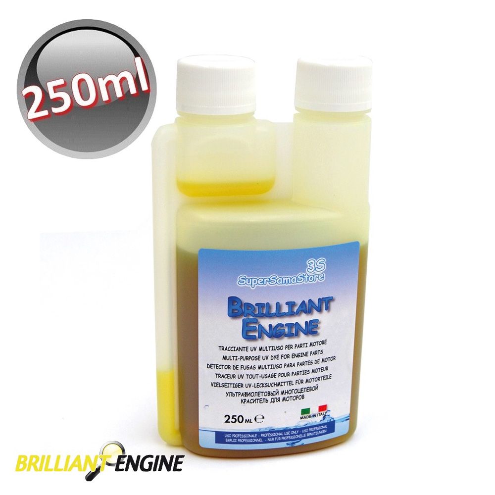 BRILLIANT ENGINE - Tracciante UV per impianti circuiti olio autoveicoli - flacone 250 Ml