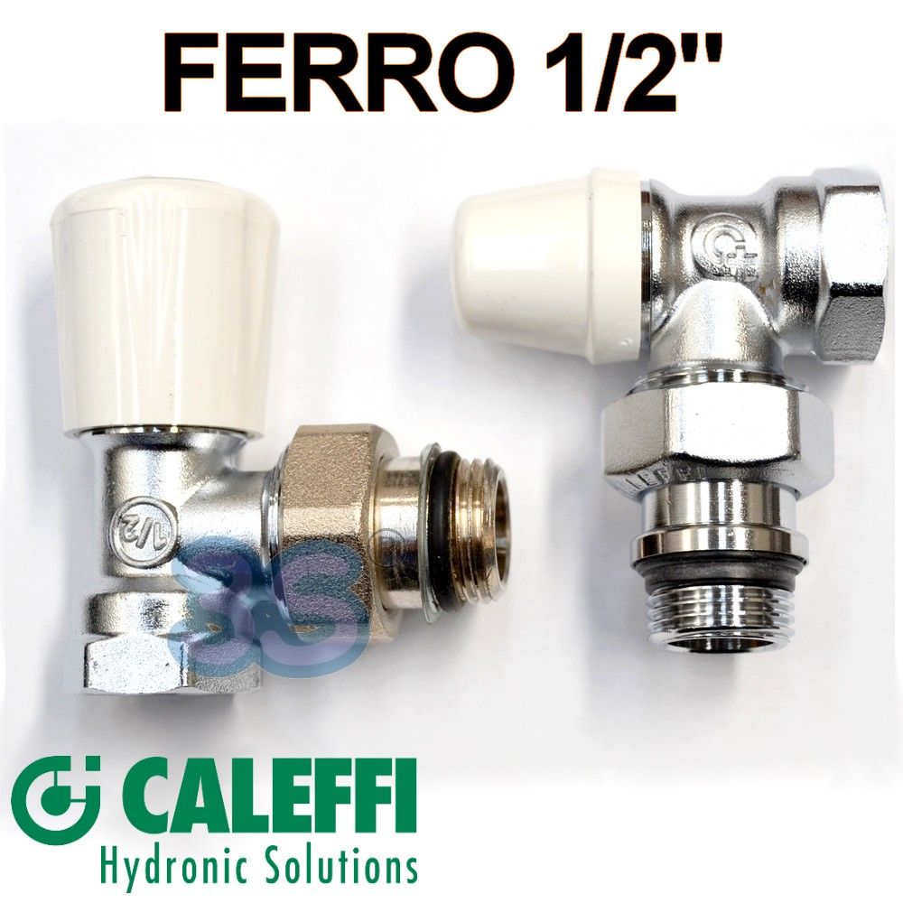 CALEFFI - Angled lockshield valve with 1/2'' iron connection
