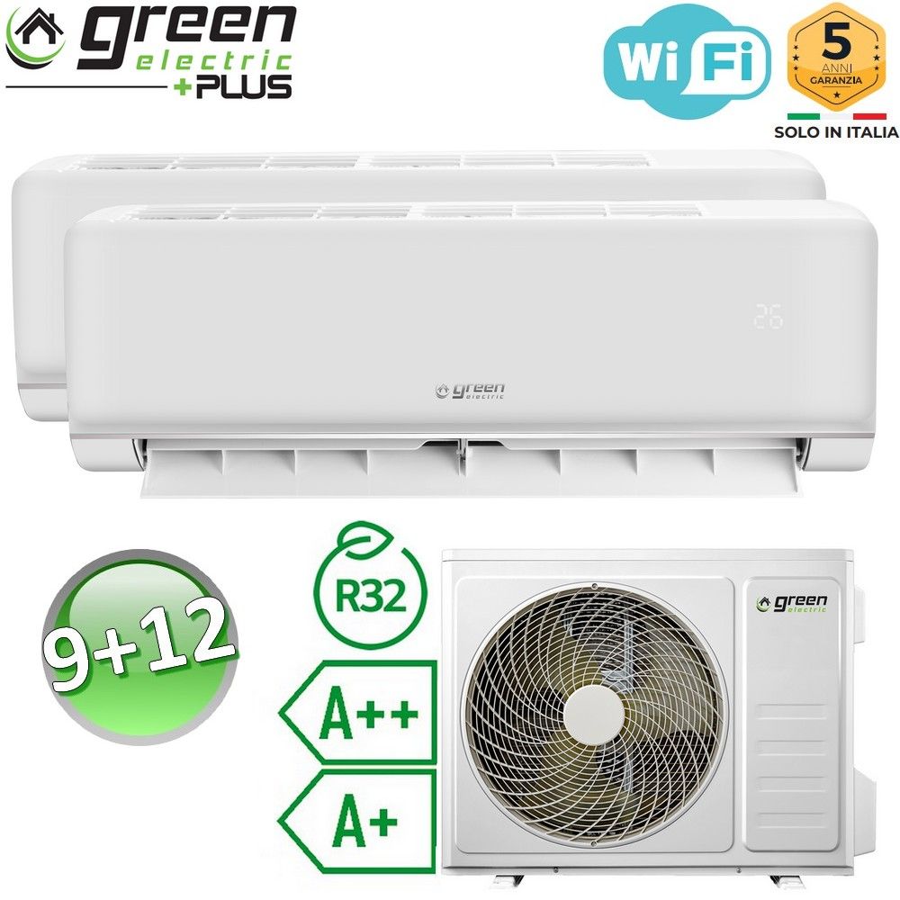 Dual air conditioner 9000+12000 Btu WiFi R32 A++/A+ Green Electric PLUS