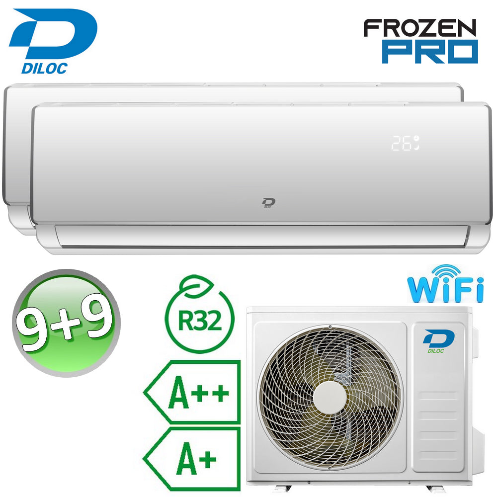 Diloc Frozen PRO 9000+9000 BTU R32 A++/A+ Dual Split Air Conditioner (EU 4.1) - Integrated WiFi