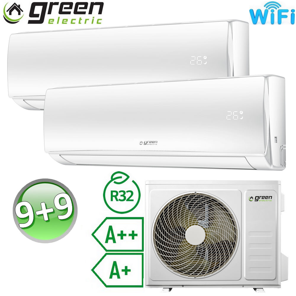 Green Electric EVO (UE 4.1) 9000+9000 BTU R32 A++/A+ dual split air conditioner - WiFi integrated
