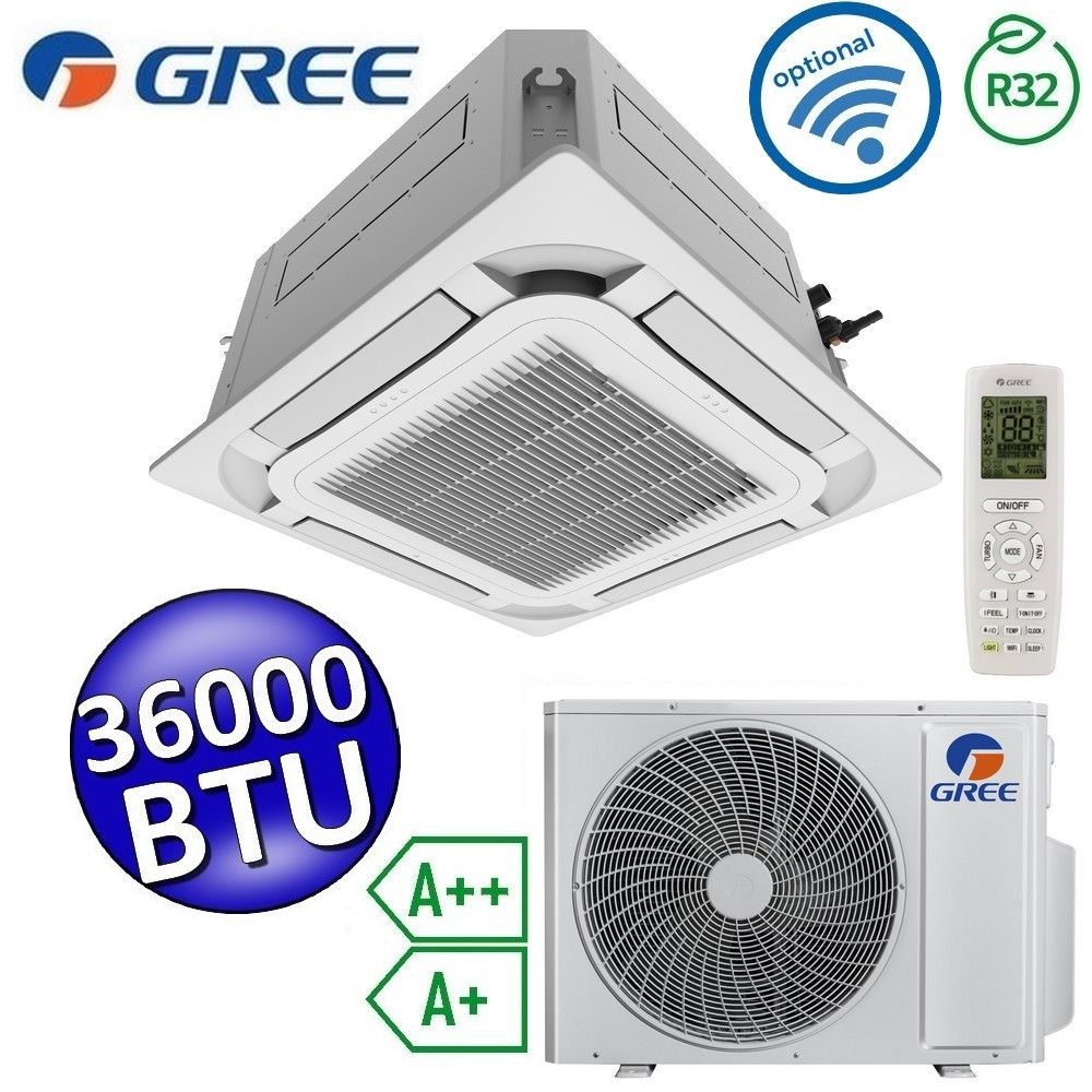 Climatizzatore mono a cassetta 8 vie Gree 36000 Btu R32 - telecomando e pannello inclusi - U-MATCH 6