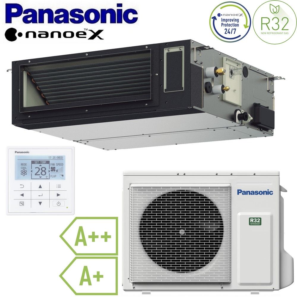 Panasonic 21000 Btu 6.0 Kw R32 A++ single duct air conditioner - new flexible line horizontal or vertical installation