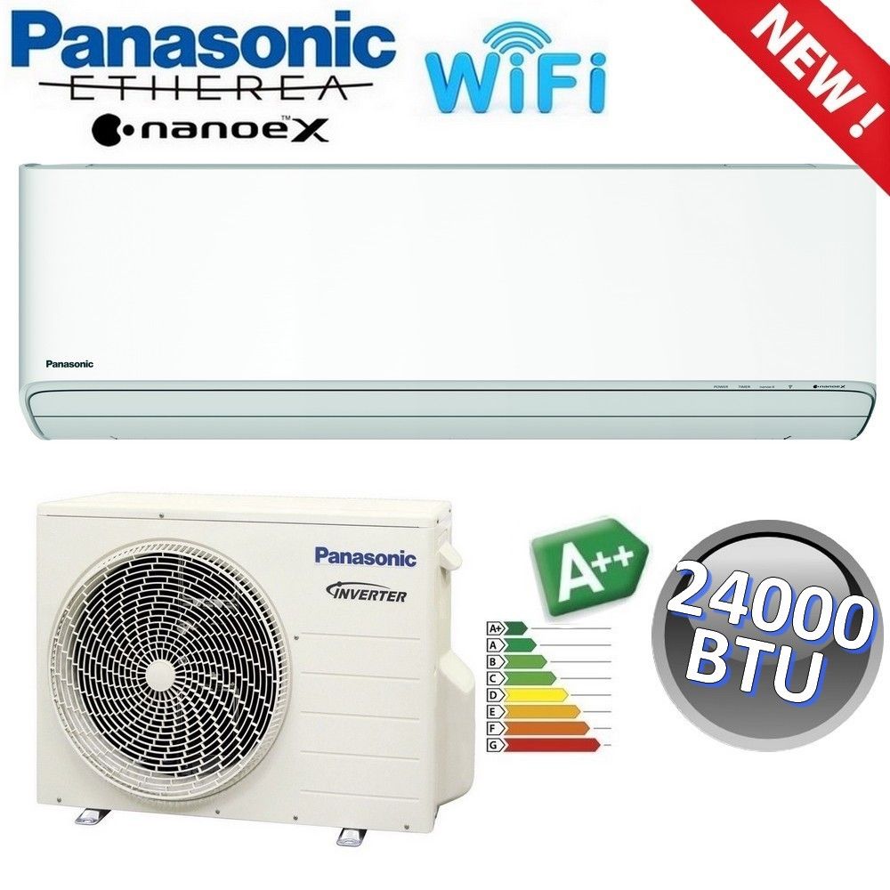 Panasonic ETHEREA White R32 Mono Split Air Conditioner - 24,000 BTU A++ with WiFi and NanoeX
