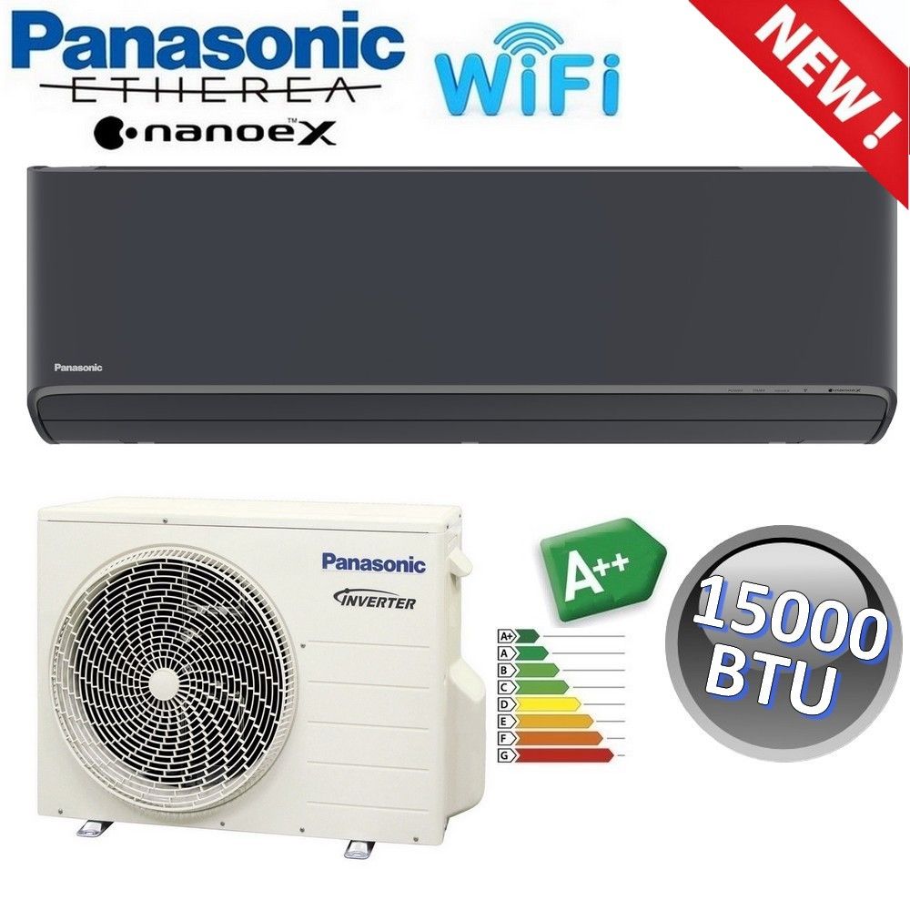 Panasonic ETHEREA 15000 BTU A++ WiFi and NanoeX Graphite Black R32 Single Split Air Conditioner