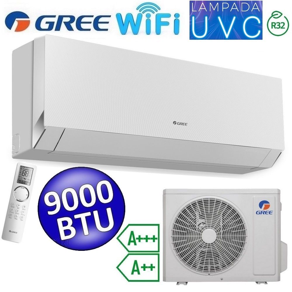 Climatizzatore mono split R32 CLIVIA white WiFi Gree 9000 Btu A+++/A++ lampada UVC sterilizzazione