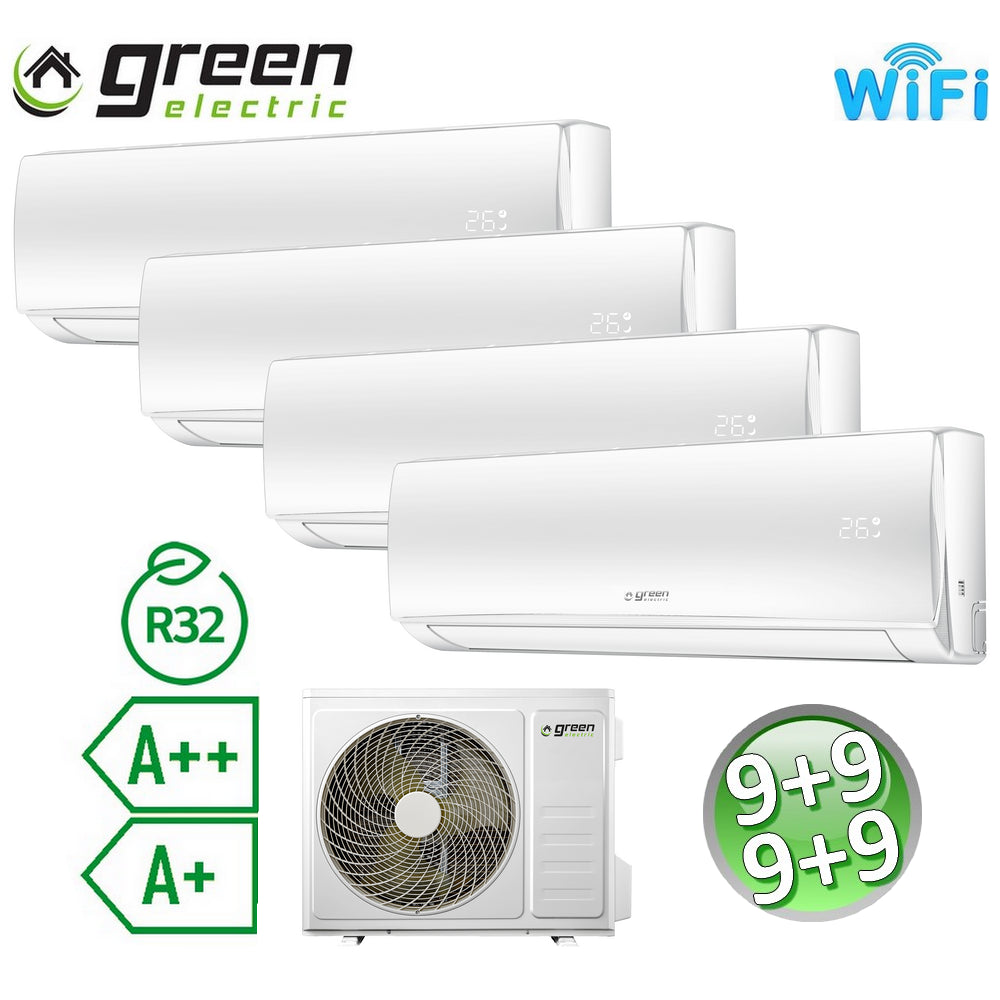 Quad split air conditioner 9000+9000+9000+9000 Btu R32 A++/A+ Green Electric EVO WiFi