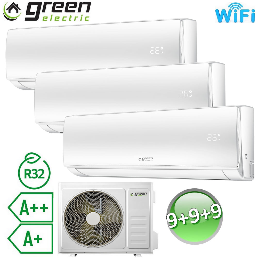 Green Electric EVO 9000+9000+9000 BTU R32 A++/A+ split air conditioner - built-in WiFi