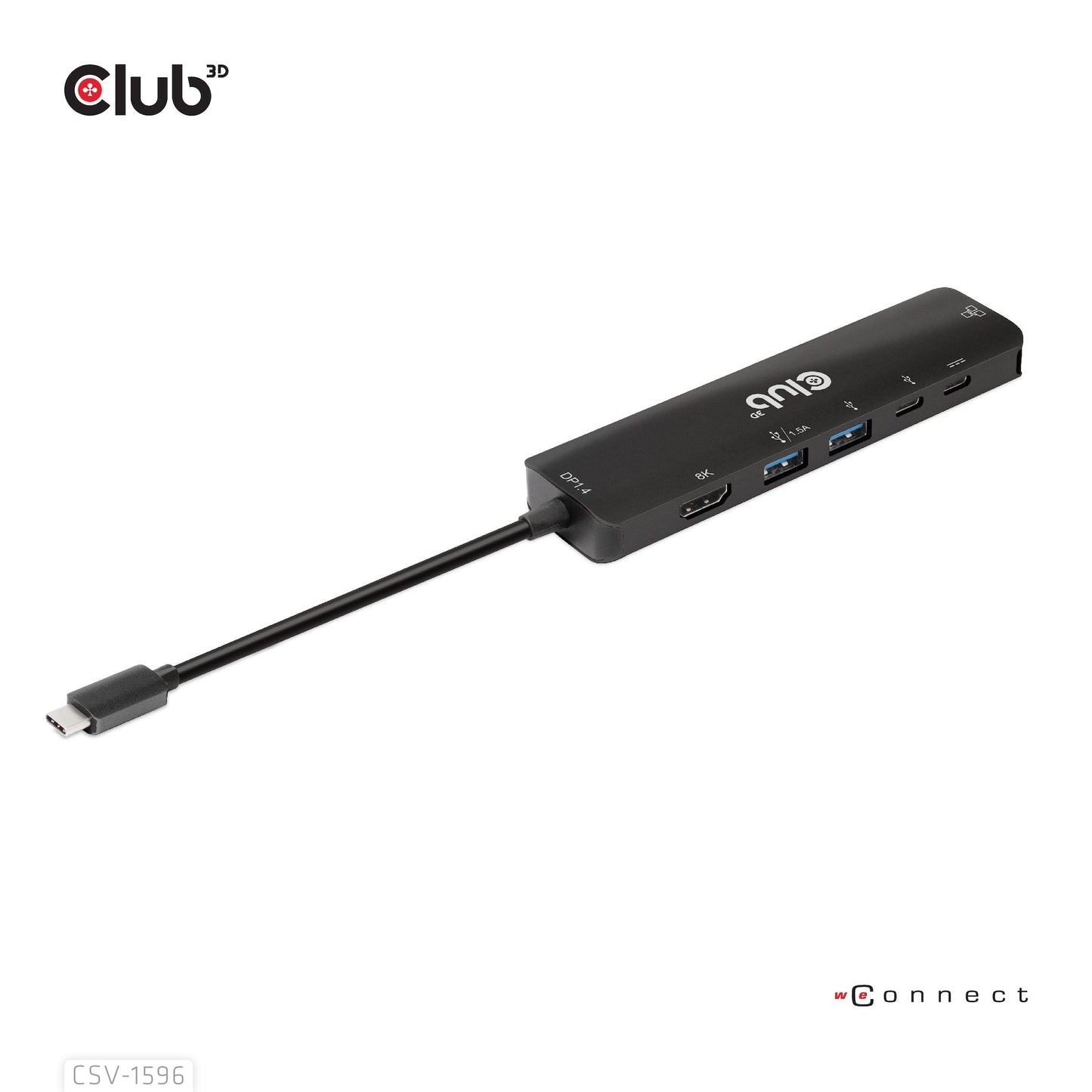 CLUB3D CSV-1596 USB 3.2 Gen 1 (3.1 Gen 1) Type-C Laptop Docking Station and Port Replicator Black