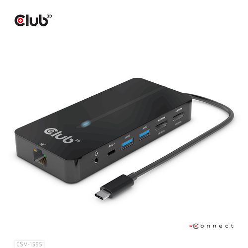CLUB3D HUB USB GEN1 TYPE-C 7-in-1 2x HDMI, 2x USB GEN1 TYPE-A, 1x RJ45, 1x 3.5mm Audio, 1x USB GEN