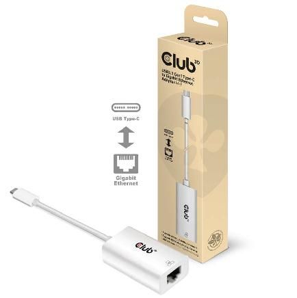 CLUB3D USB TYPE C 3.1 GEN 1 GEN 1 MALE TO 1GB ETHERNET FEMALE ACTIVE ADAPTER