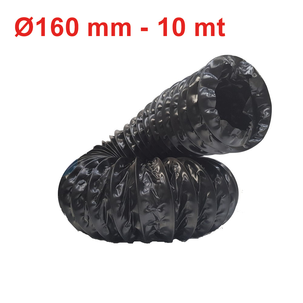 Tear-proof duct made of a harmonic steel spiral embedded in a layer of polyethylene - Ø 160 mm 10 m roll