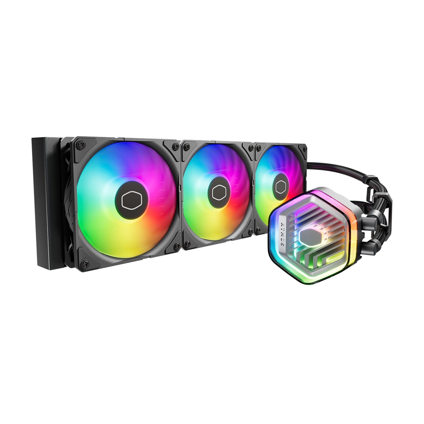 COOLER MASTER LIQUID HEAT SINK MASTERLIQUID 360 ATMOS ARGB GEN 2, SICKLEFLOW V2 120 ARGB
