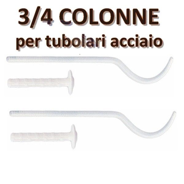 Pair of white dowel brackets for 3 or 4 column tubular radiators - D.60 L.220 mm