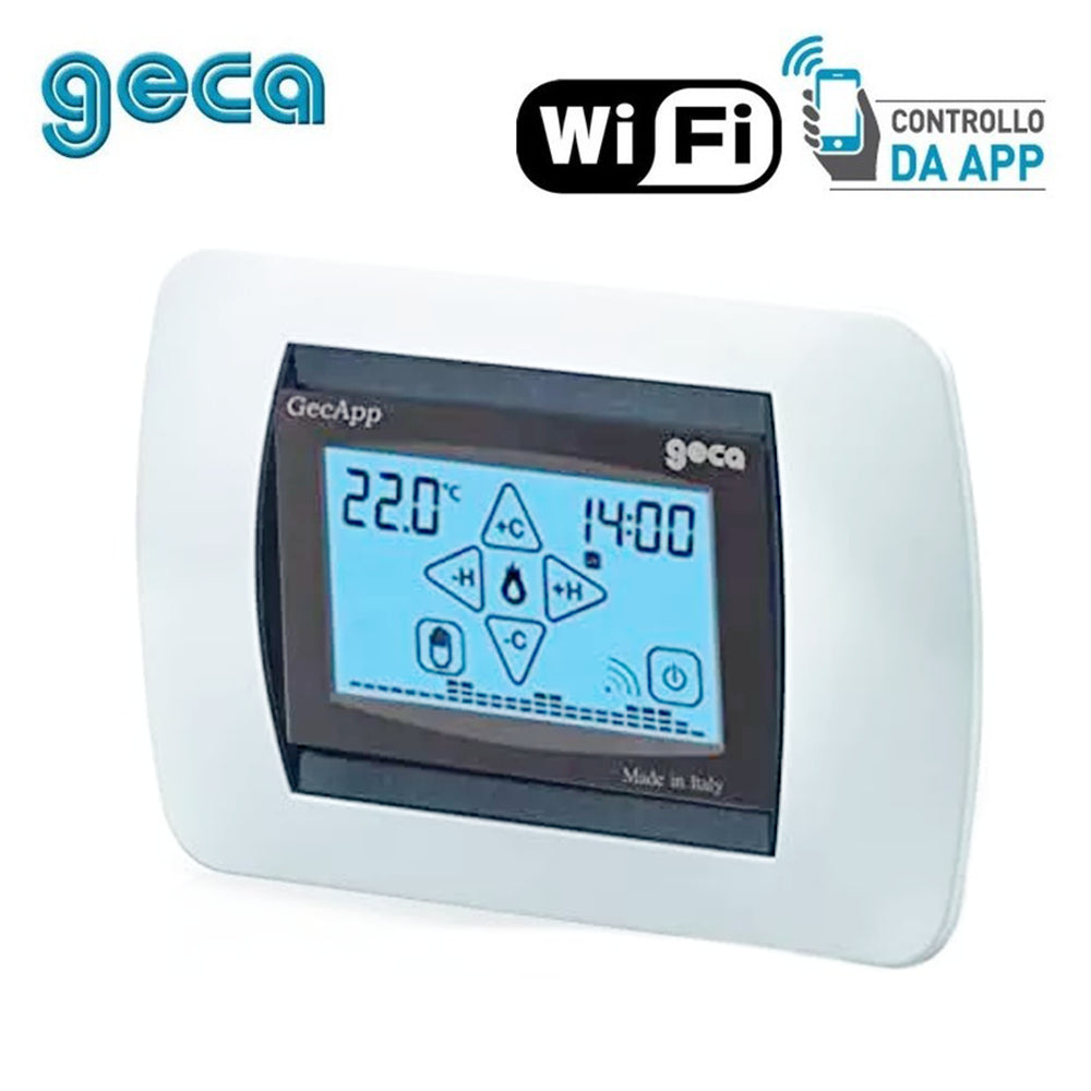 White built-in chronothermostat WI-FI ADSL touch screen GREEN GecApp Crono