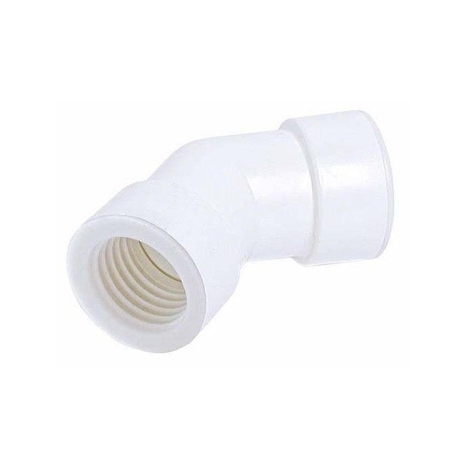 Curva 45° femmina femmina per tubo rigido Ø 20 mm in PVC per scarico condensa